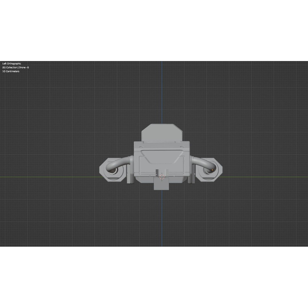 Sci-Fi Drone 3D Model – Untextured Poly Mesh, FBX, OBJ - View 20