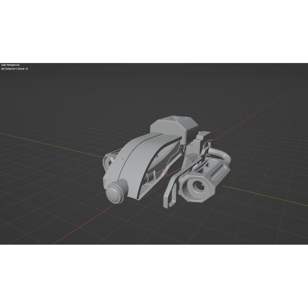 Sci-Fi Drone 3D Model – Untextured Poly Mesh, FBX, OBJ - View 21