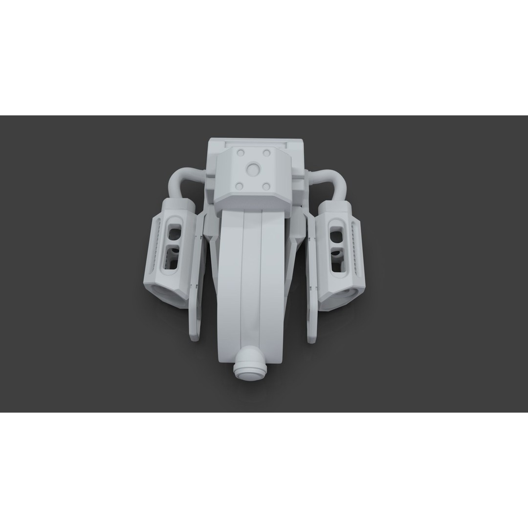 Sci-Fi Drone 3D Model – Untextured Poly Mesh, FBX, OBJ - View 3