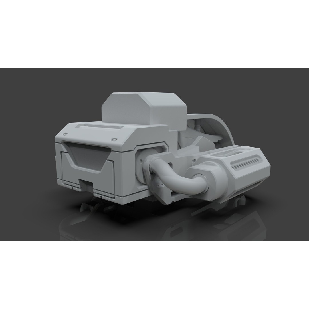 Sci-Fi Drone 3D Model – Untextured Poly Mesh, FBX, OBJ - View 7