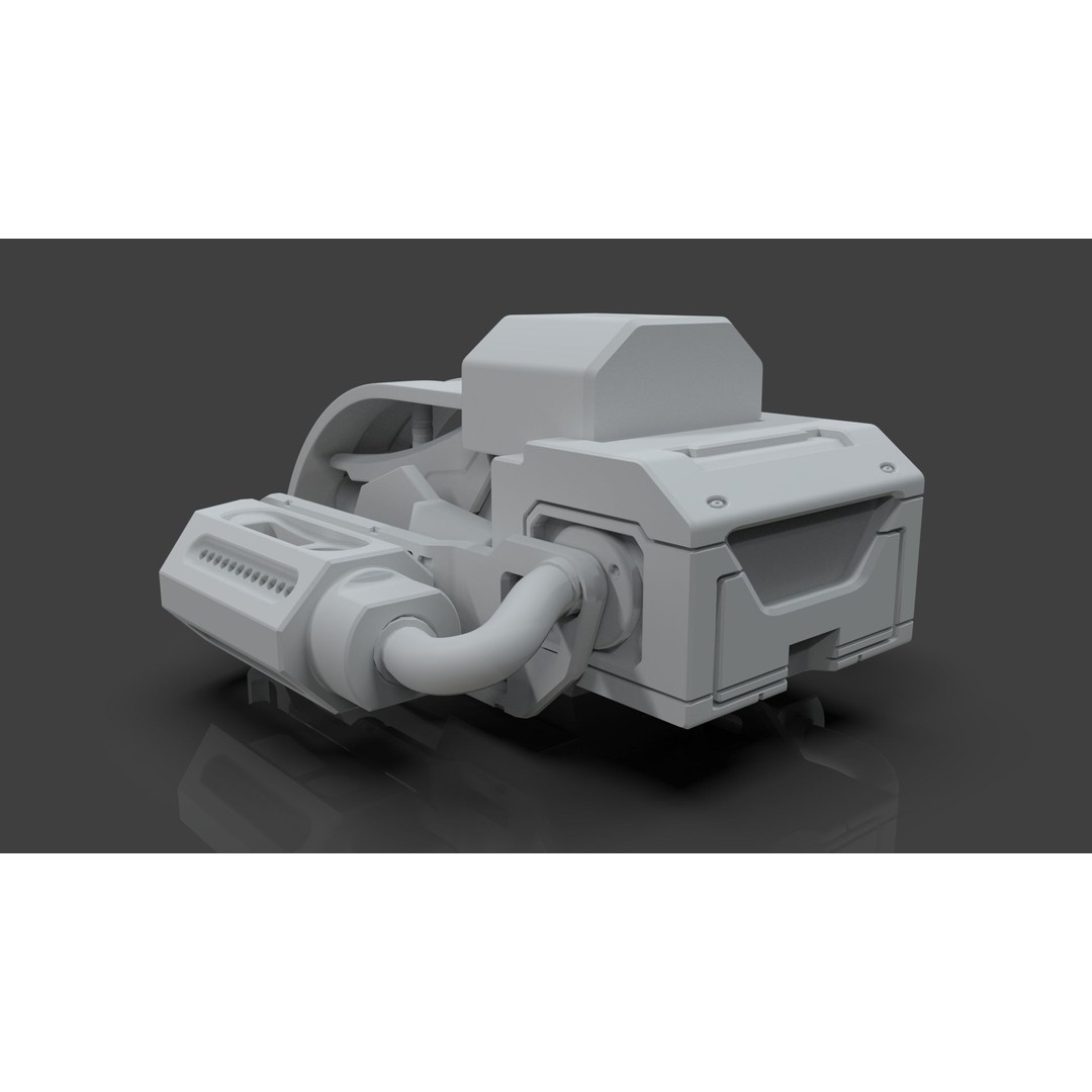 Sci-Fi Drone 3D Model – Untextured Poly Mesh, FBX, OBJ - View 8