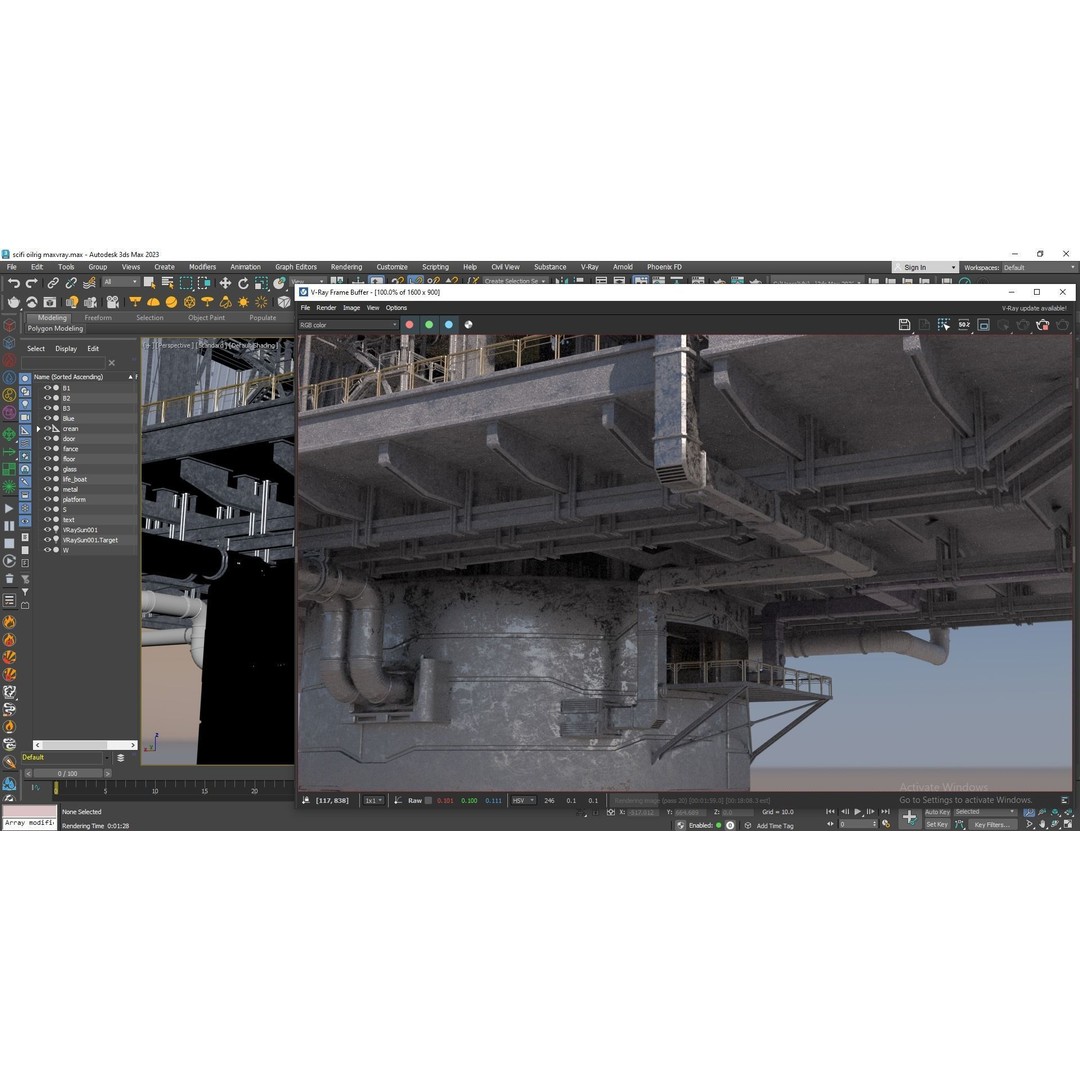 Sci-fi Oil Rig 3D Model – Industrial Platform for Unreal Engine & C4D