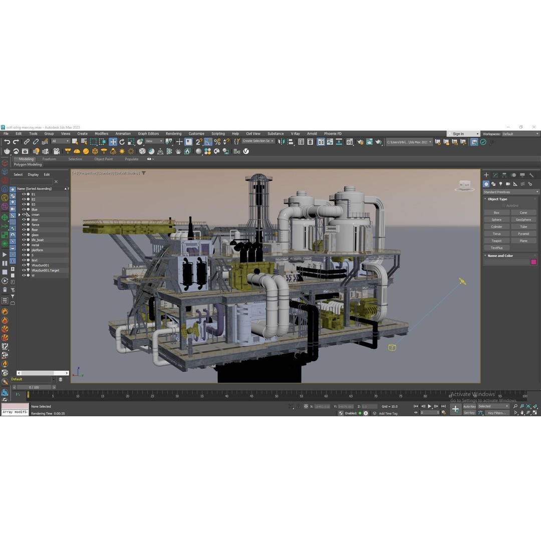 Sci-fi Oil Rig 3D Model – Industrial Platform for Unreal Engine & C4D - View 11