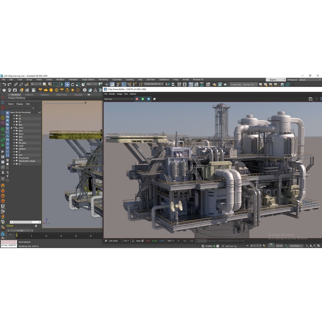 Sci-fi Oil Rig 3D Model – Industrial Platform for Unreal Engine & C4D - View 12