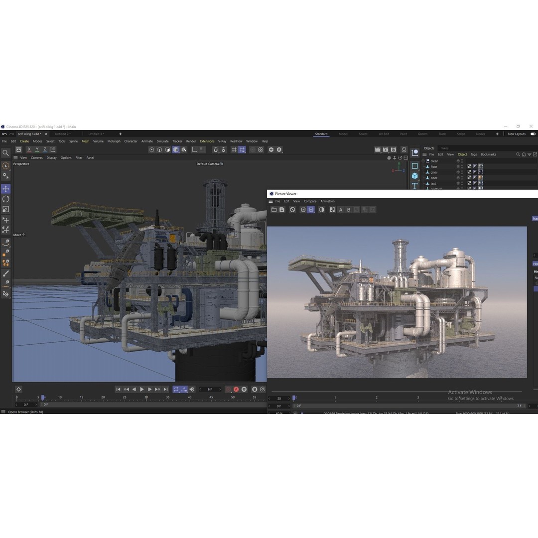 Sci-fi Oil Rig 3D Model – Industrial Platform for Unreal Engine & C4D - View 13