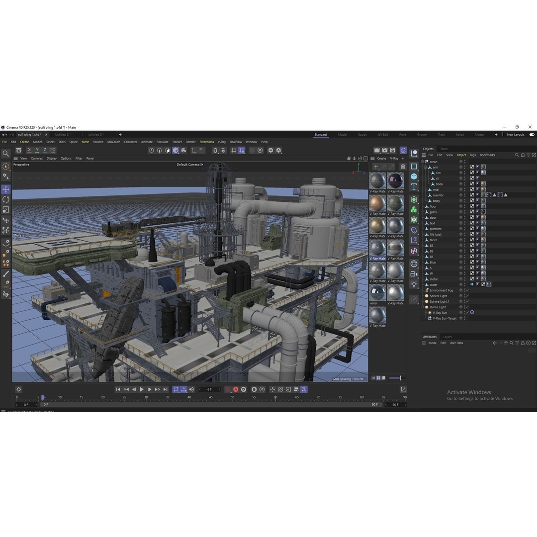 Sci-fi Oil Rig 3D Model – Industrial Platform for Unreal Engine & C4D - View 19