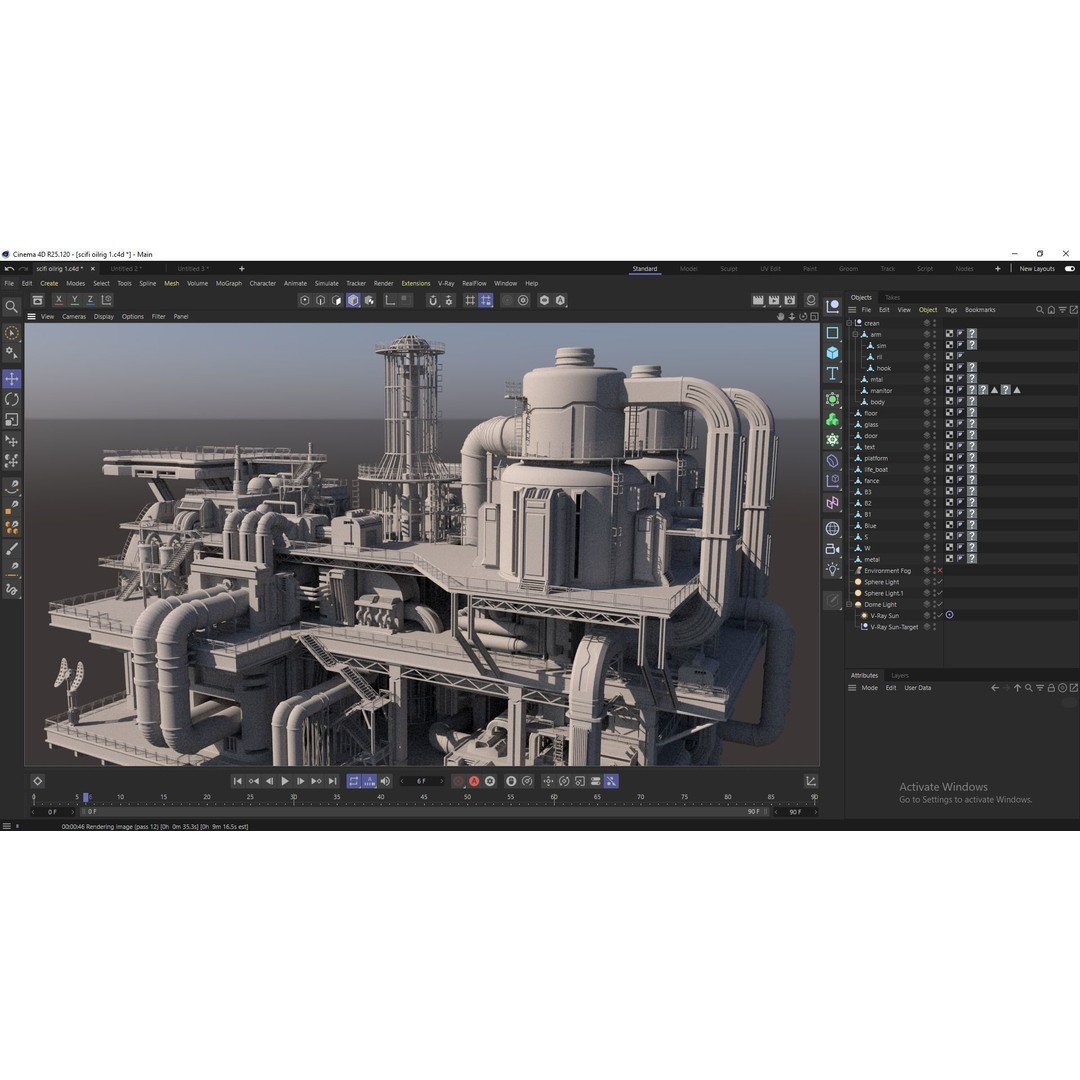 Sci-fi Oil Rig 3D Model – Industrial Platform for Unreal Engine & C4D - View 20