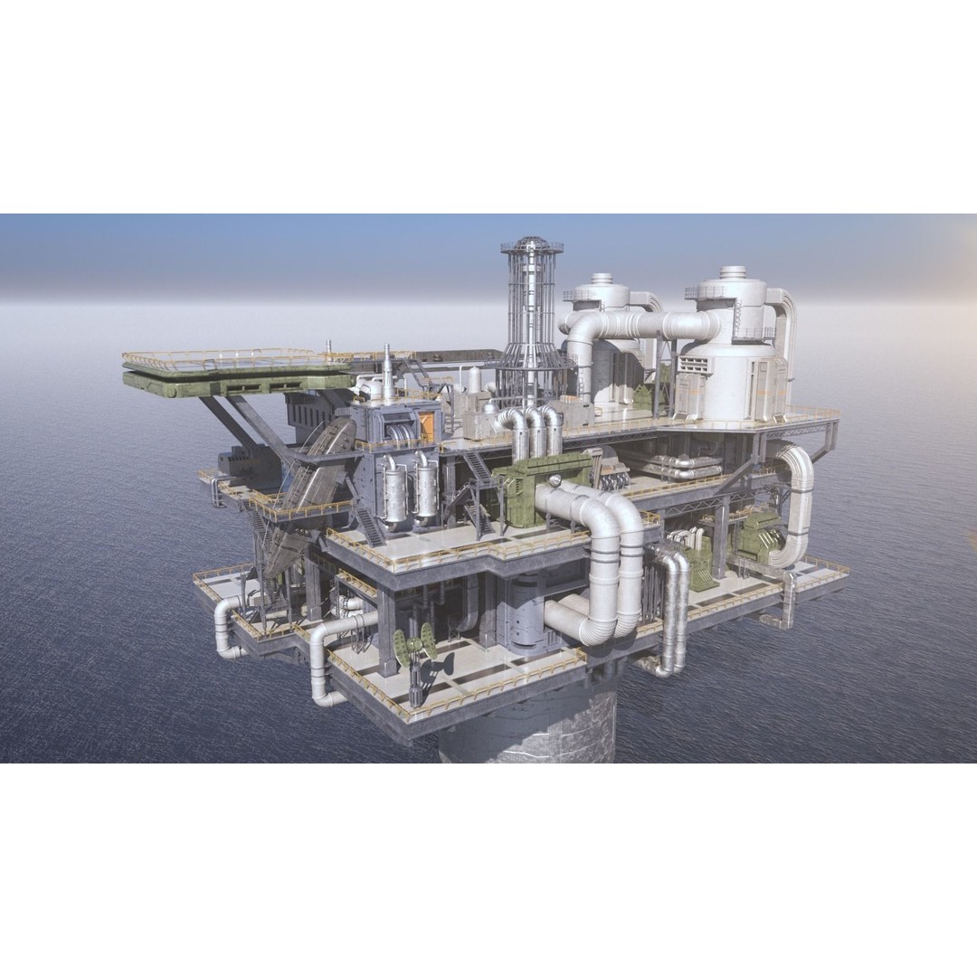 Sci-fi Oil Rig 3D Model – Industrial Platform for Unreal Engine & C4D - View 4