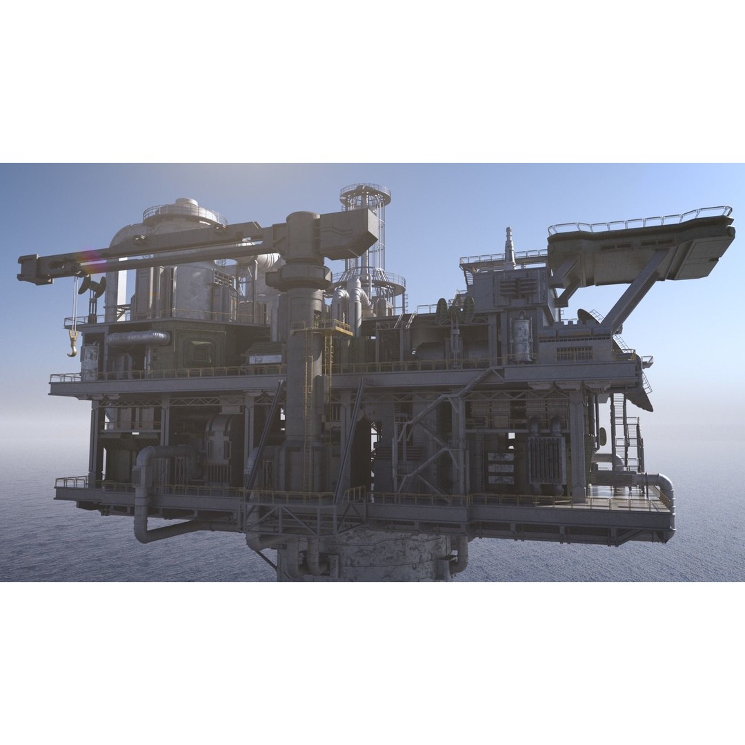 Sci-fi Oil Rig 3D Model – Industrial Platform for Unreal Engine & C4D - View 5