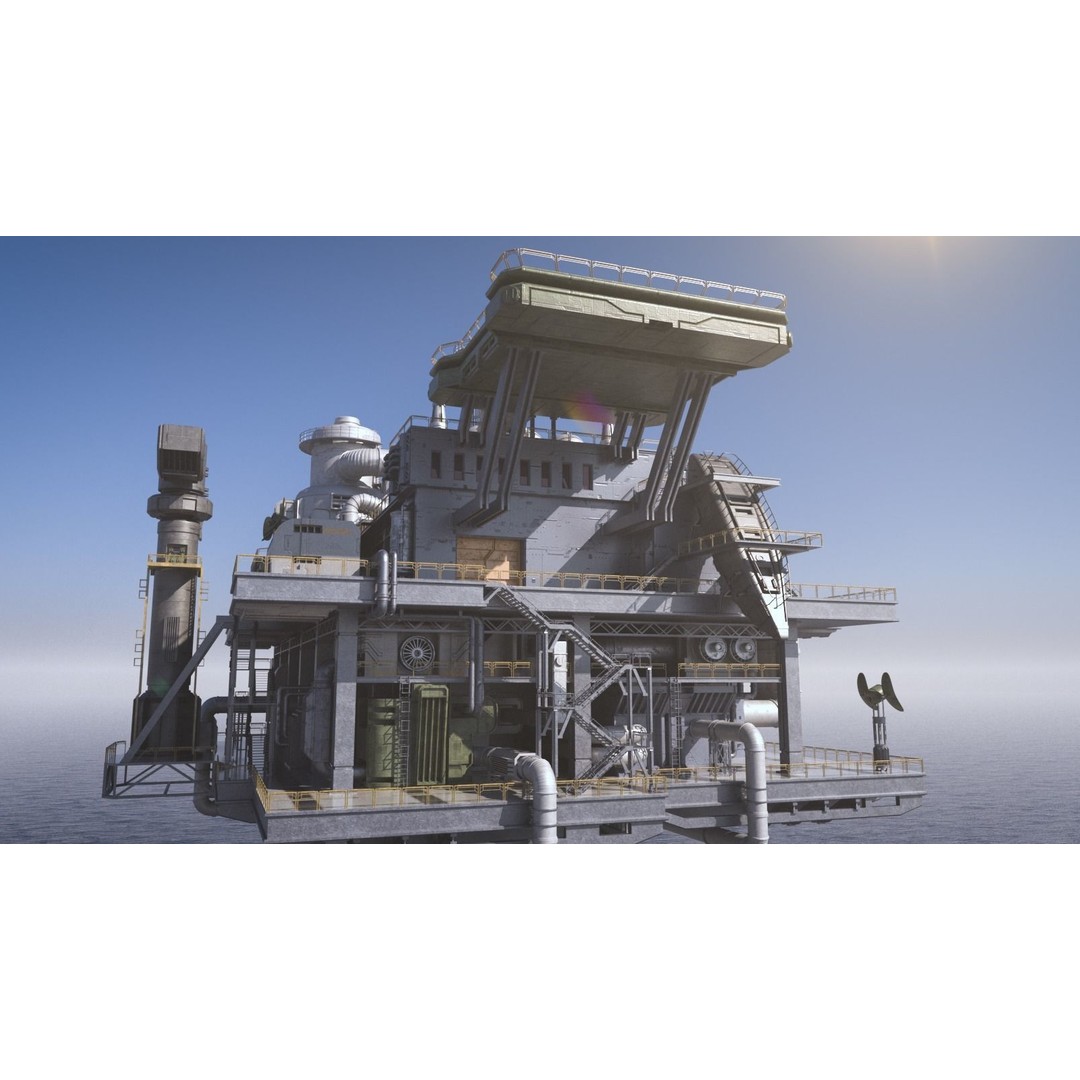 Sci-fi Oil Rig 3D Model – Industrial Platform for Unreal Engine & C4D - View 6