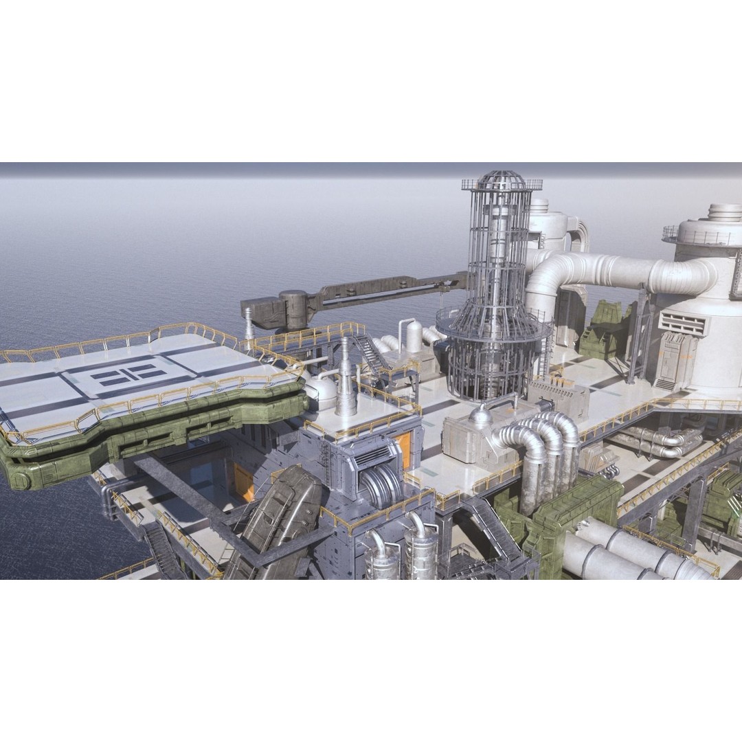 Sci-fi Oil Rig 3D Model – Industrial Platform for Unreal Engine & C4D - View 7