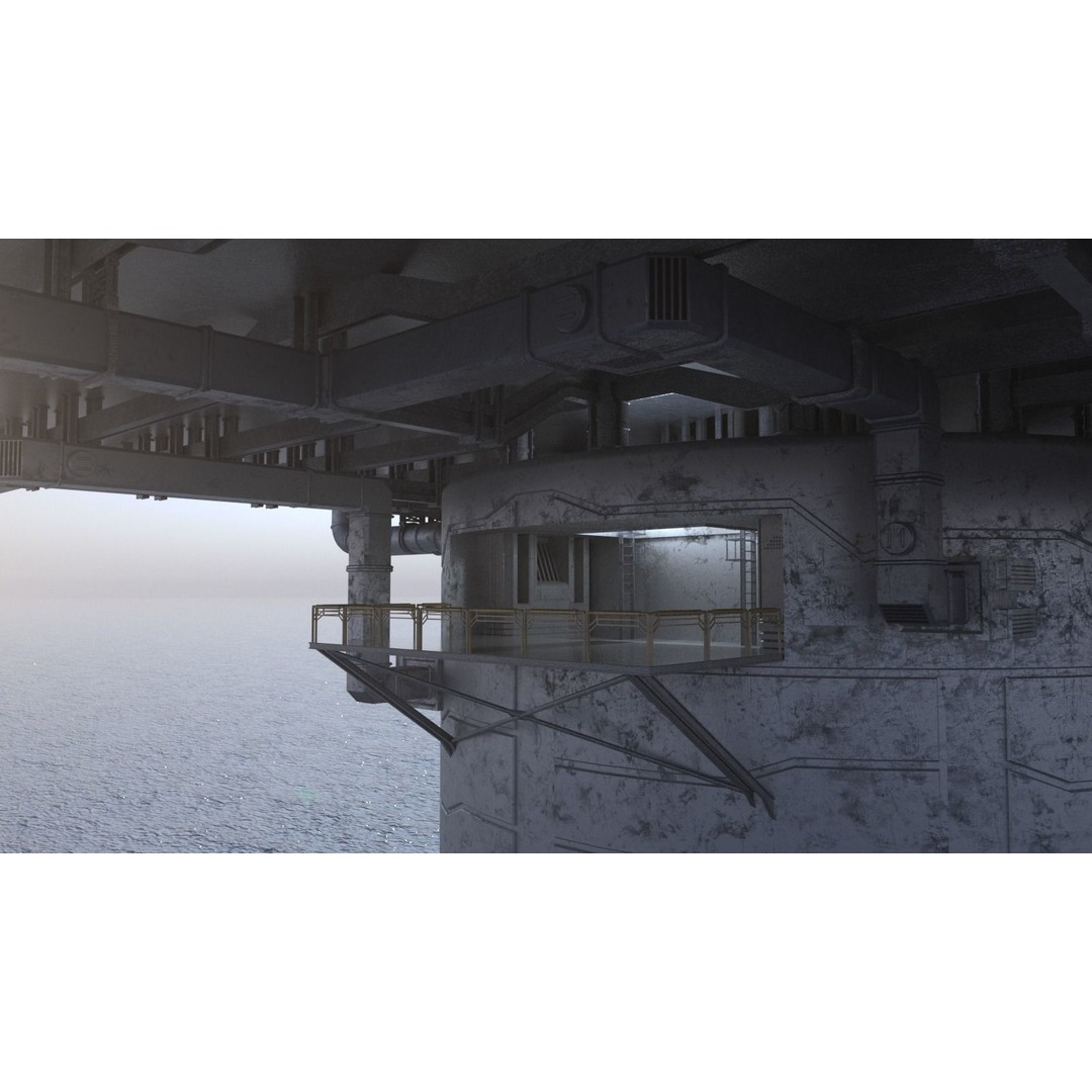 Sci-fi Oil Rig 3D Model – Industrial Platform for Unreal Engine & C4D - View 8