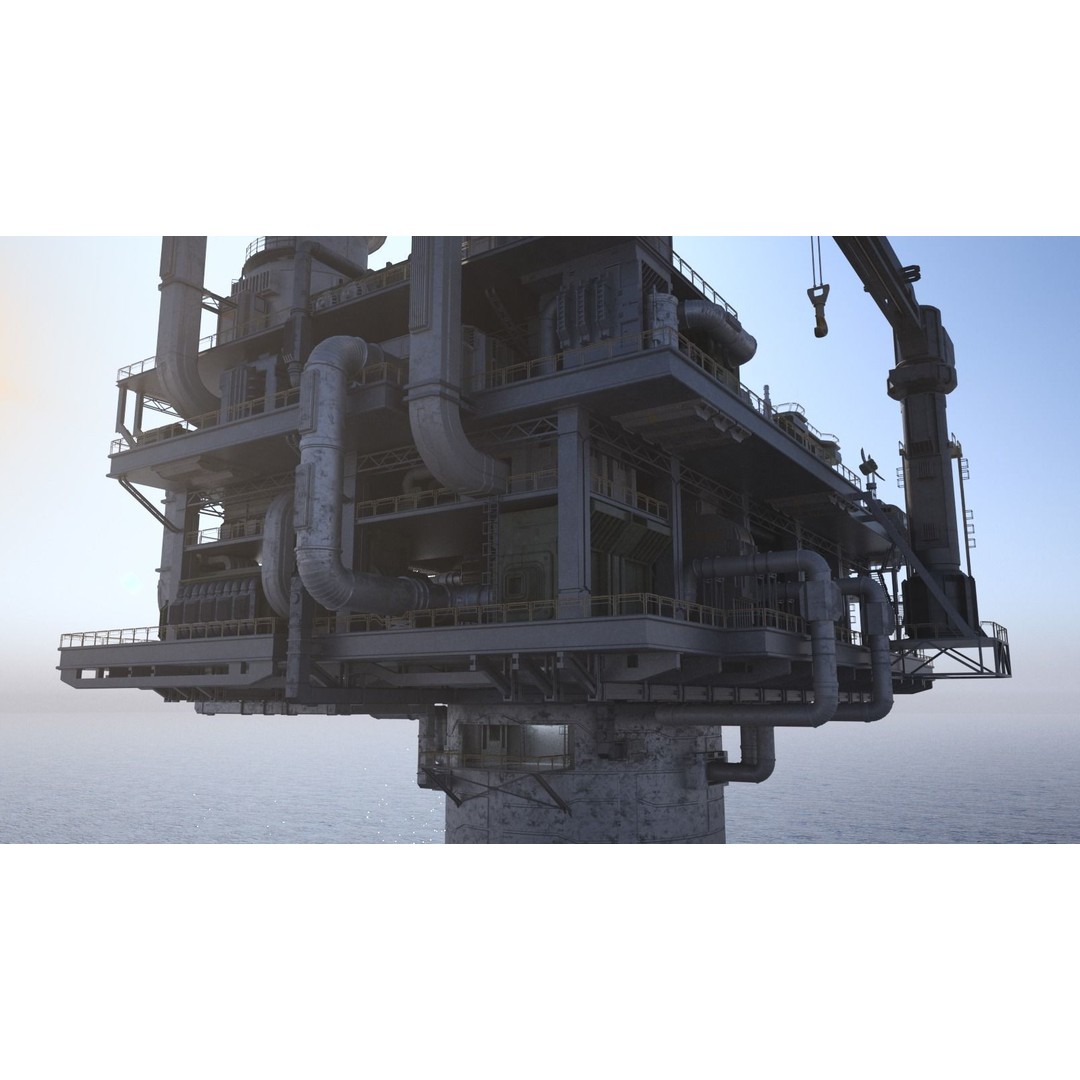 Sci-fi Oil Rig 3D Model – Industrial Platform for Unreal Engine & C4D - View 9