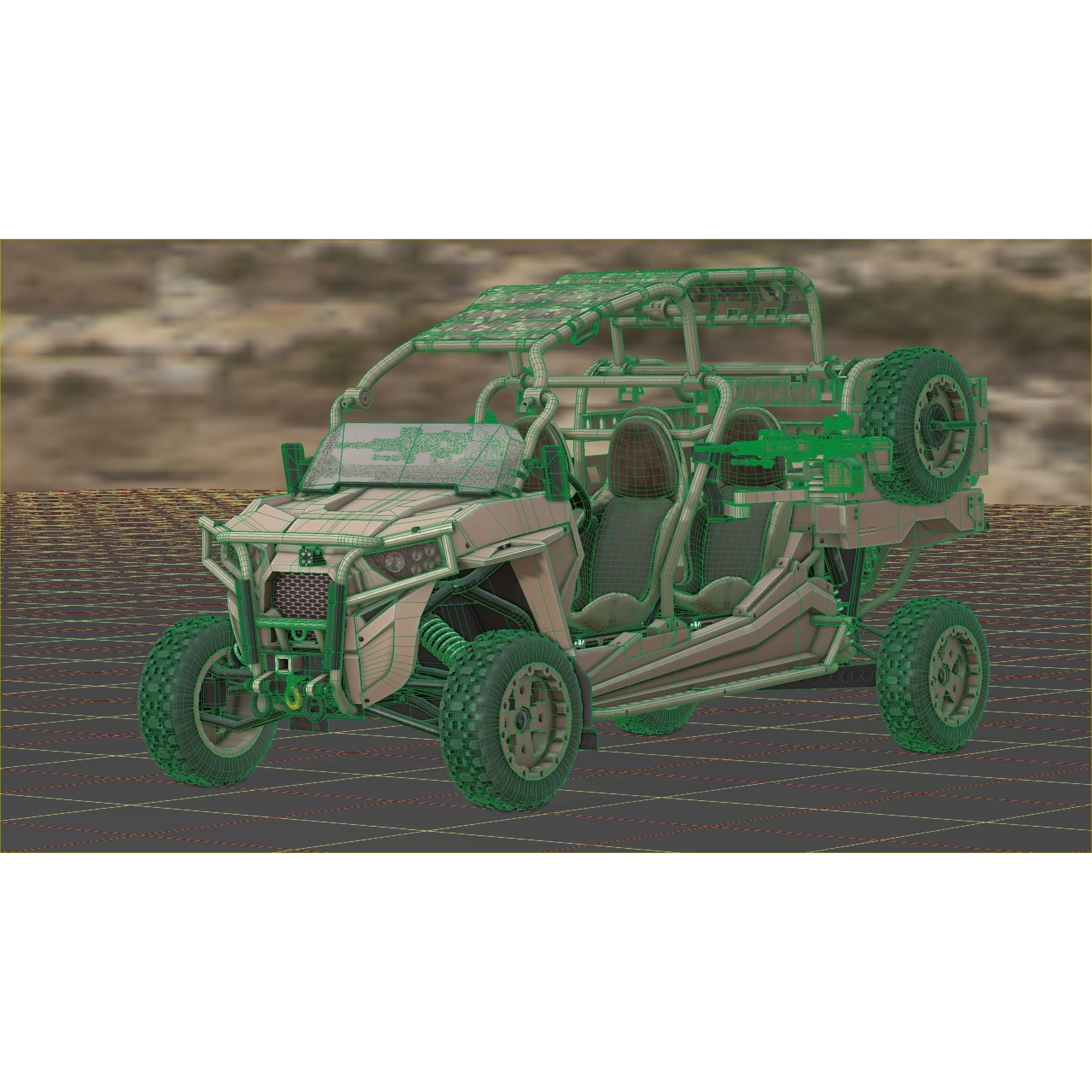 Polaris RMZR D4 - Low-Poly Game-Ready 3D Model - View 4