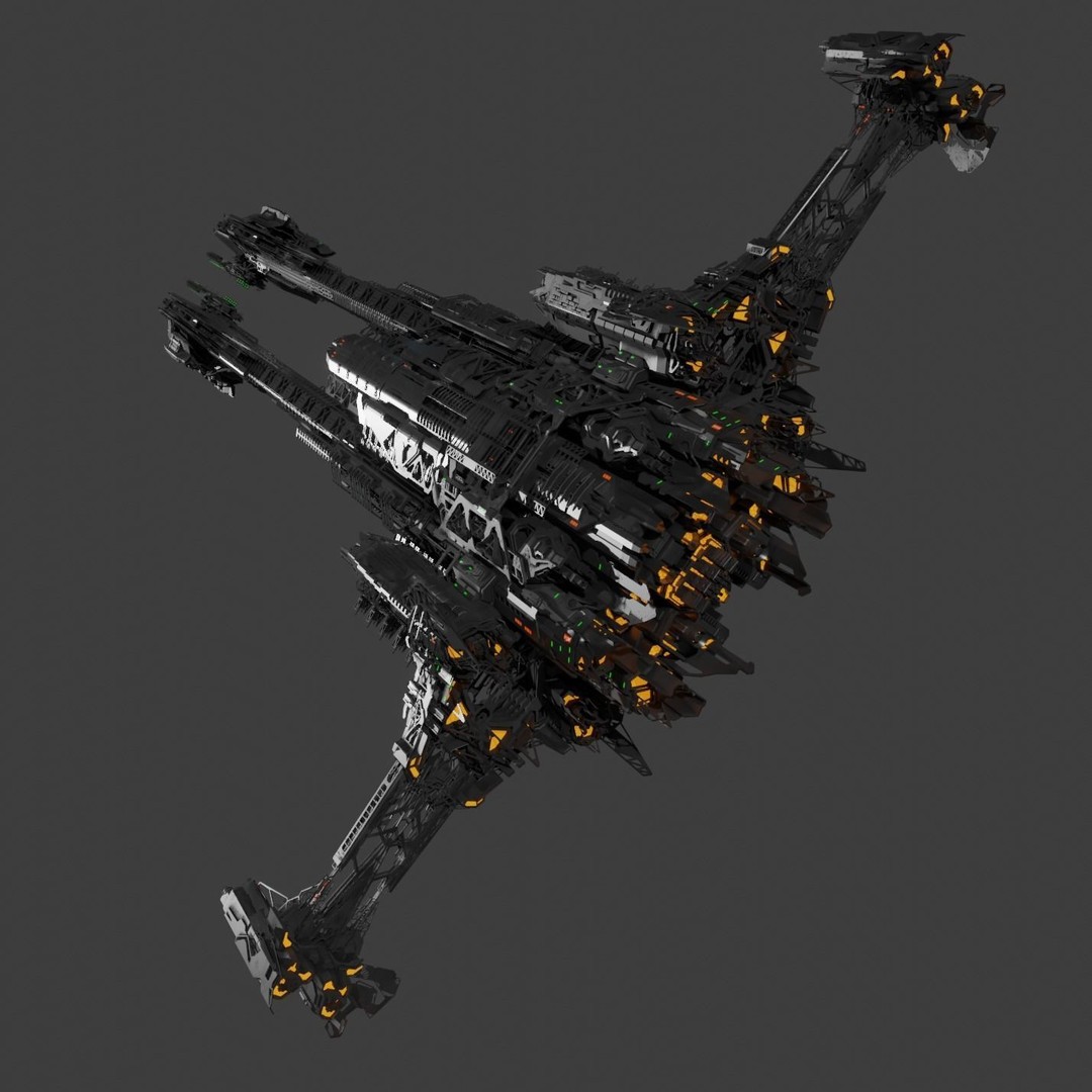 Large Spacecraft 3D Model – High Poly PBR Asset for Animation - View 10