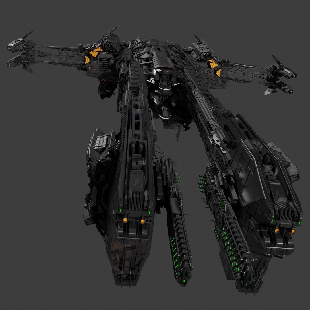 Large Spacecraft 3D Model – High Poly PBR Asset for Animation - View 11
