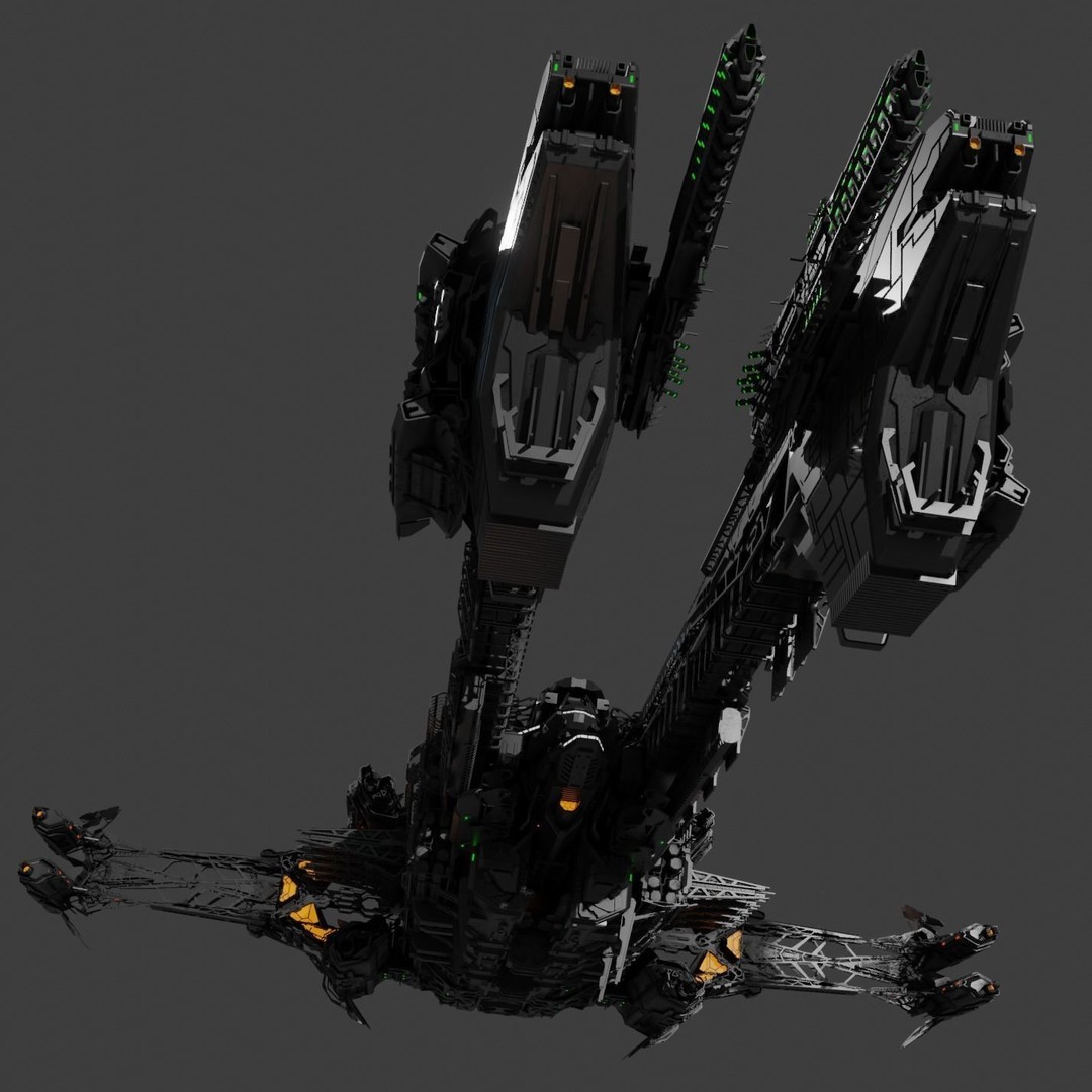Large Spacecraft 3D Model – High Poly PBR Asset for Animation - View 12