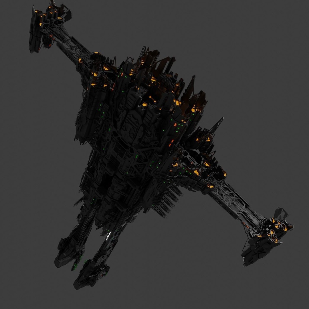 Large Spacecraft 3D Model – High Poly PBR Asset for Animation - View 13