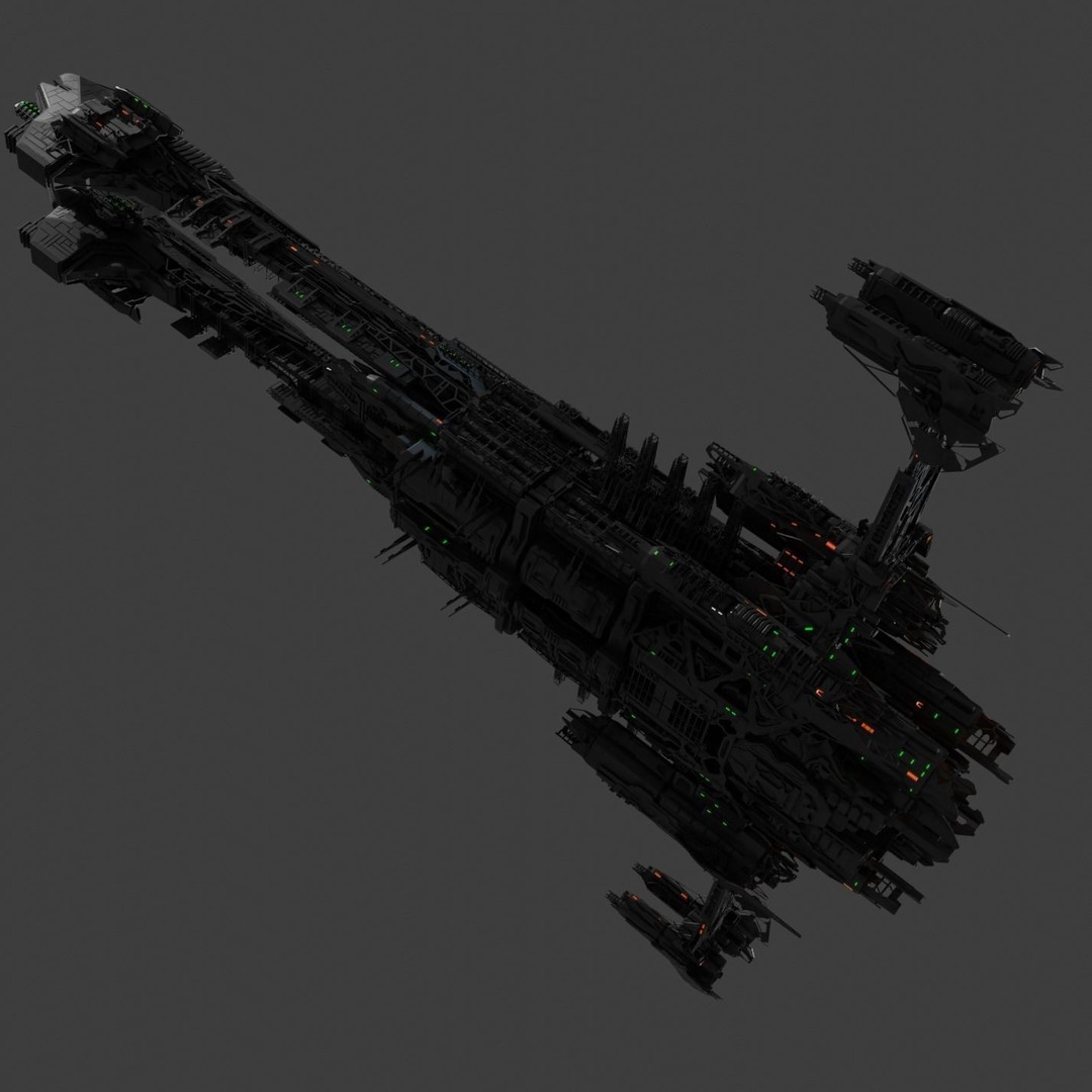 Large Spacecraft 3D Model – High Poly PBR Asset for Animation - View 14