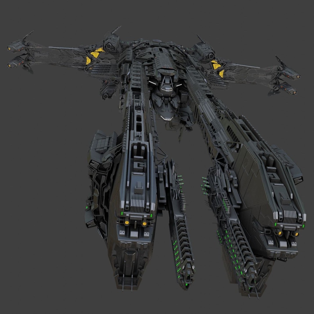 Large Spacecraft 3D Model – High Poly PBR Asset for Animation - View 16