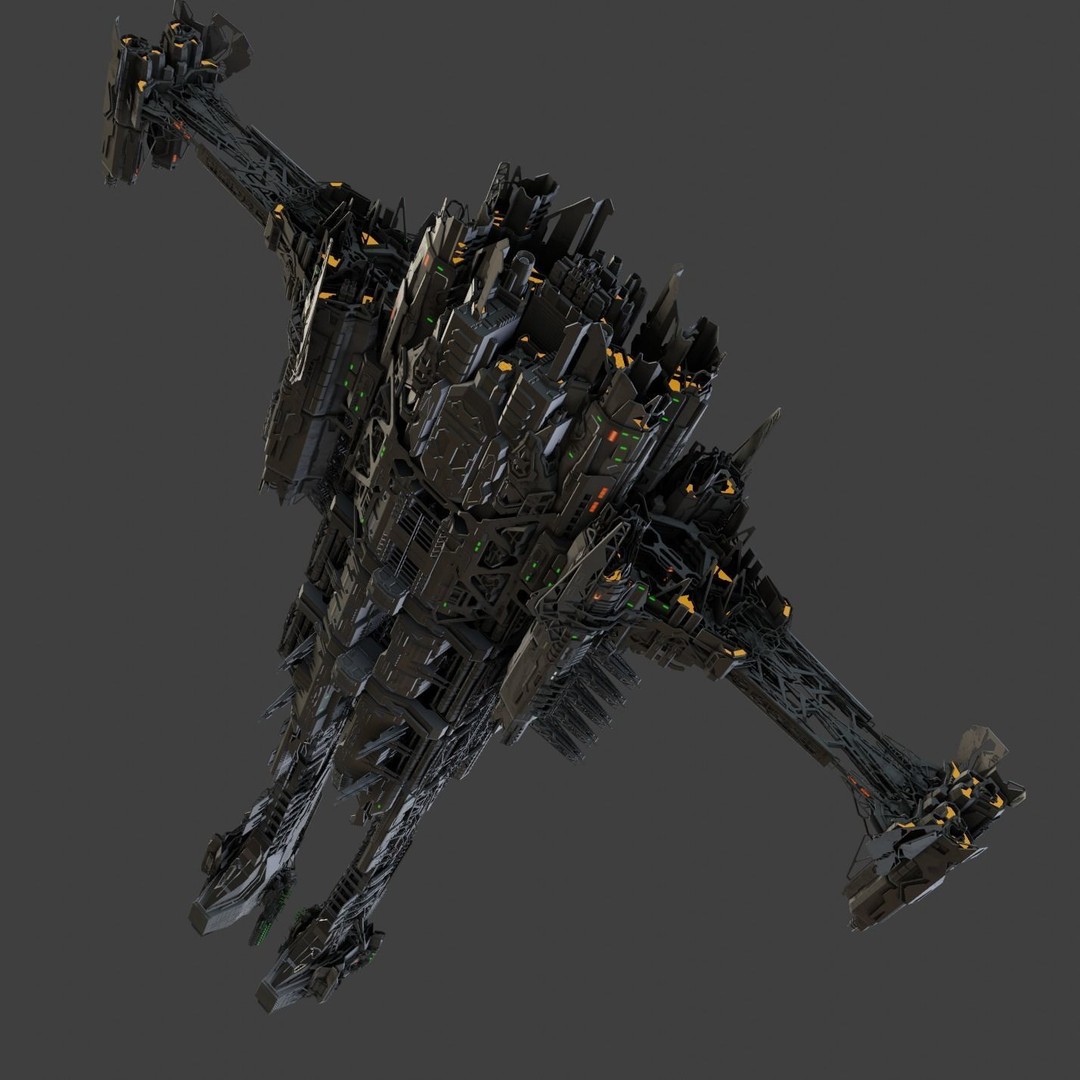 Large Spacecraft 3D Model – High Poly PBR Asset for Animation - View 17