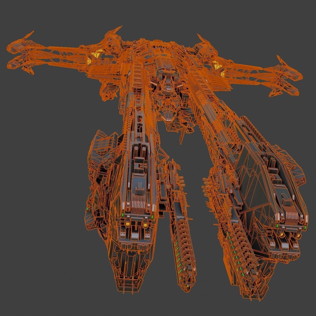 Large Spacecraft 3D Model – High Poly PBR Asset for Animation - View 22