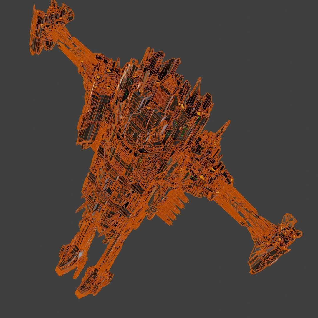 Large Spacecraft 3D Model – High Poly PBR Asset for Animation - View 24