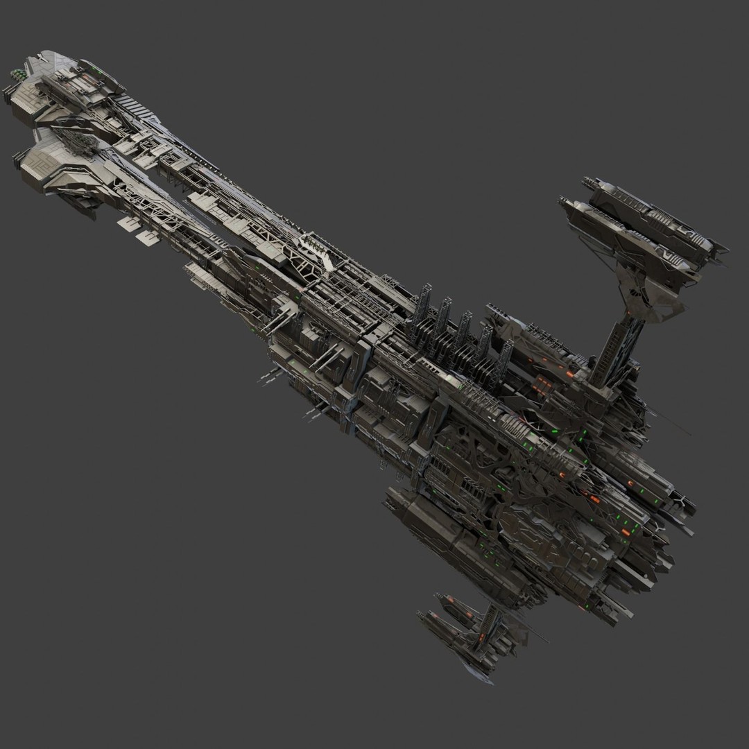 Large Spacecraft 3D Model – High Poly PBR Asset for Animation - View 4