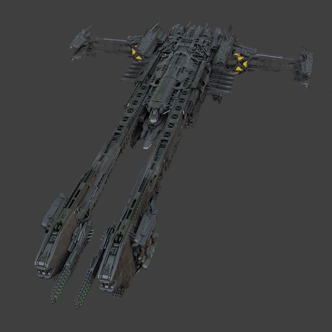 Large Spacecraft 3D Model – High Poly PBR Asset for Animation - View 5