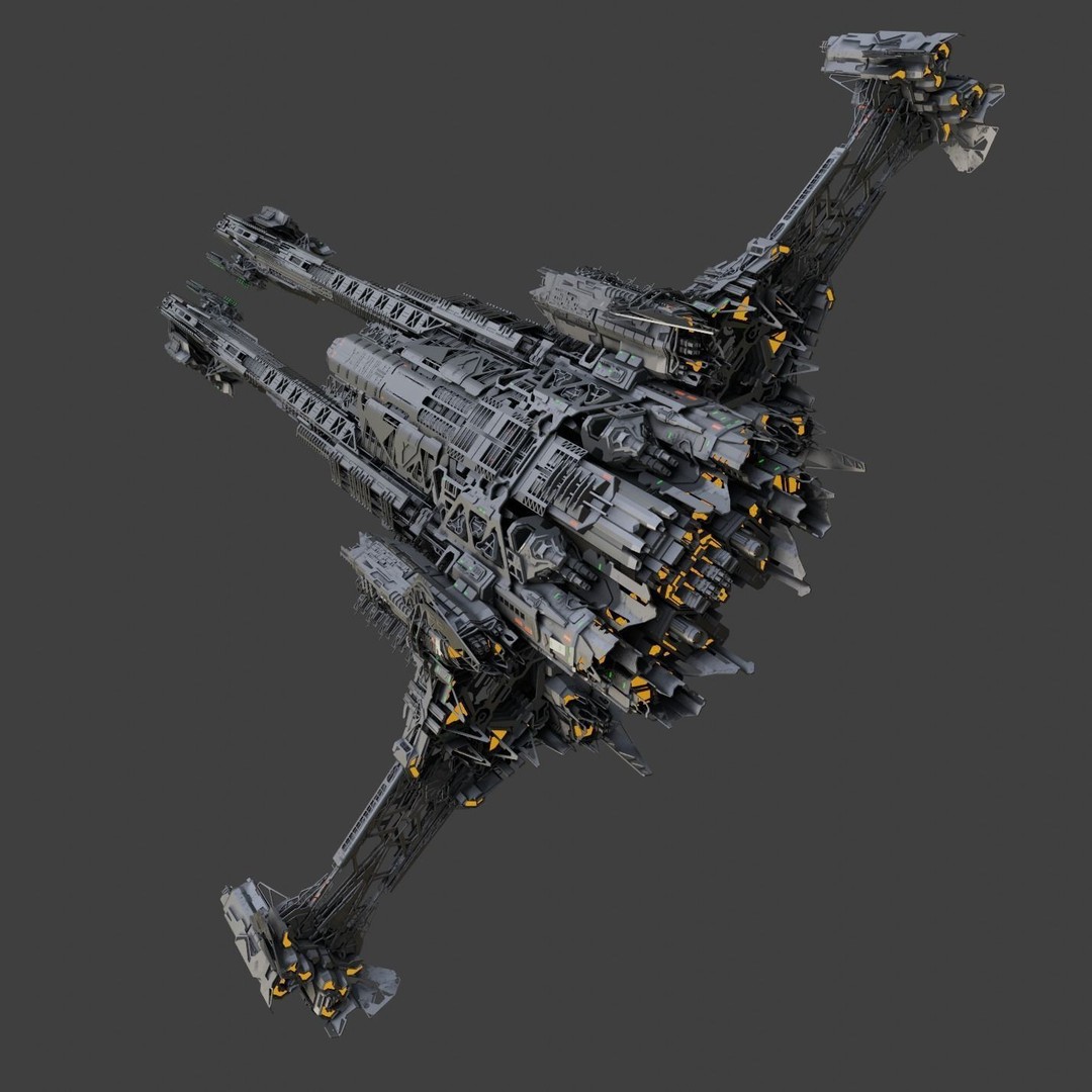 Large Spacecraft 3D Model – High Poly PBR Asset for Animation - View 6