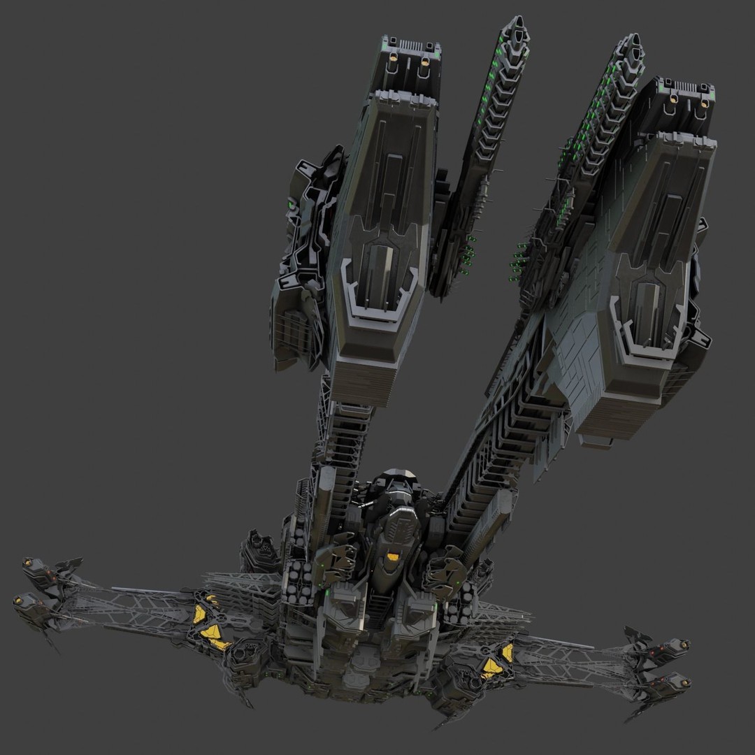 Large Spacecraft 3D Model – High Poly PBR Asset for Animation - View 7