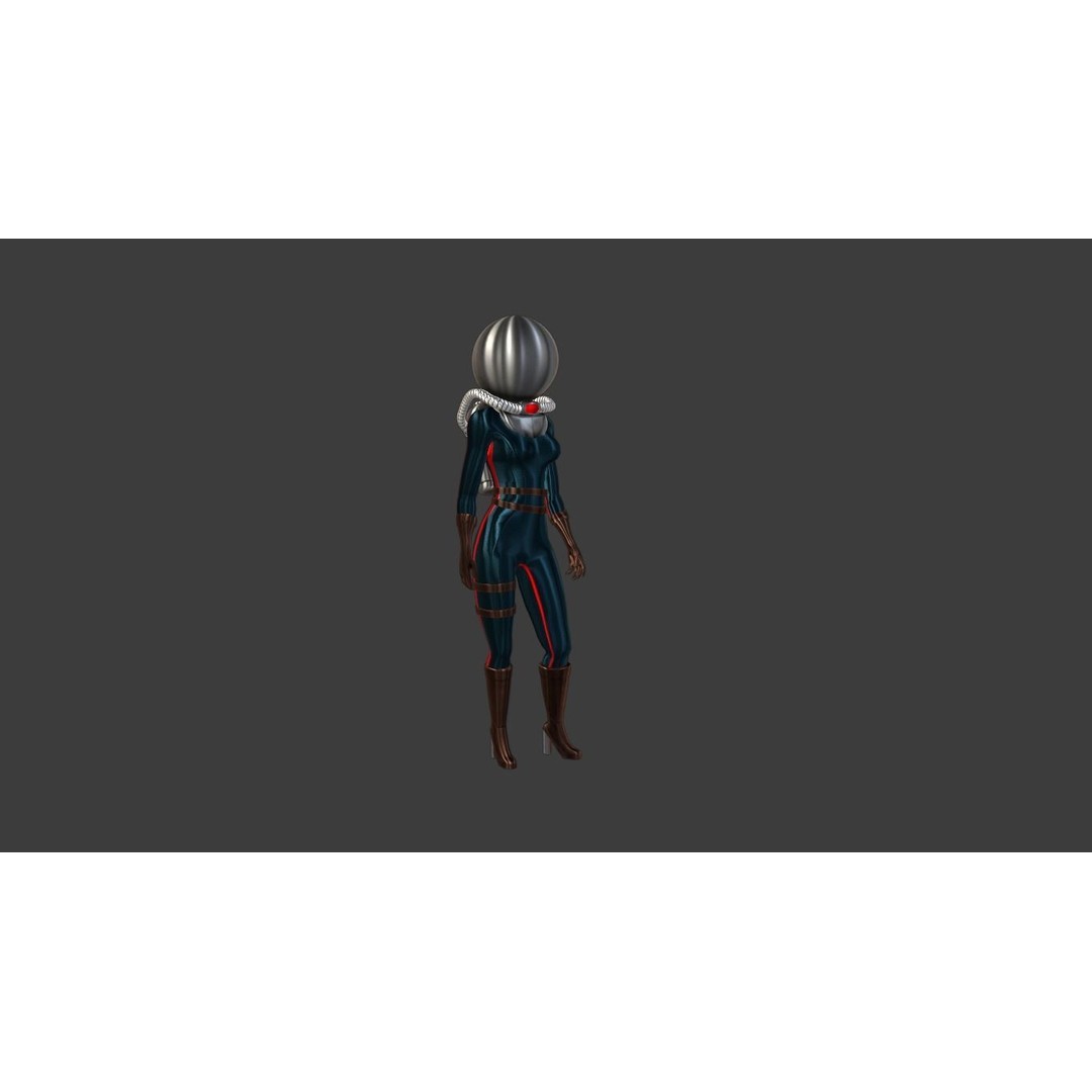 Sci-Fi Astronaut Girl 3D Model – Low Poly Digital Asset, FBX/OBJ - View 13