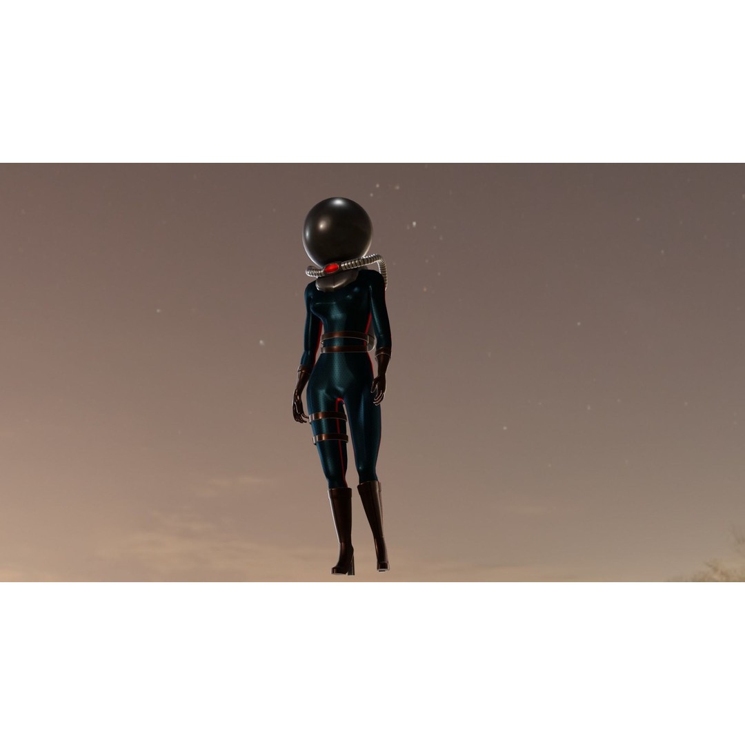Sci-Fi Astronaut Girl 3D Model – Low Poly Digital Asset, FBX/OBJ - View 14
