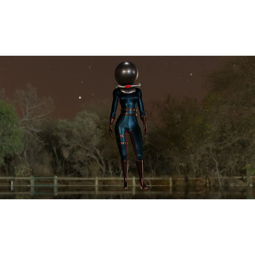Sci-Fi Astronaut Girl 3D Model – Low Poly Digital Asset, FBX/OBJ - View 15