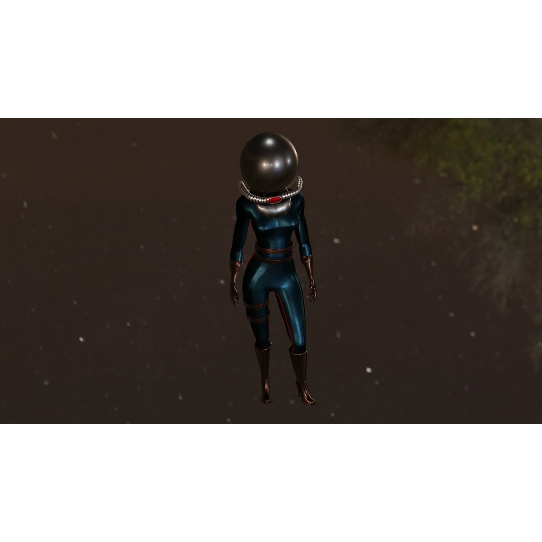 Sci-Fi Astronaut Girl 3D Model – Low Poly Digital Asset, FBX/OBJ - View 5