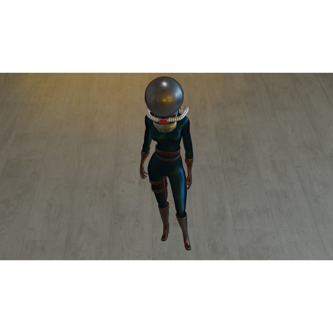 Sci-Fi Astronaut Girl 3D Model – Low Poly Digital Asset, FBX/OBJ - View 8