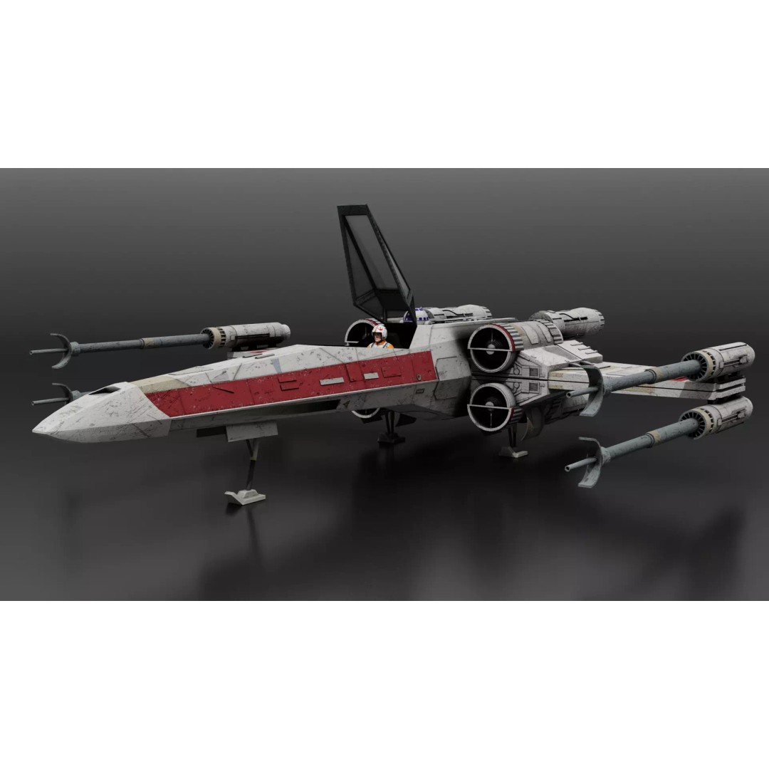 T65b X-Wing Starfighter 3D Model – Detailed Rigged PBR Asset, Blender - View 2