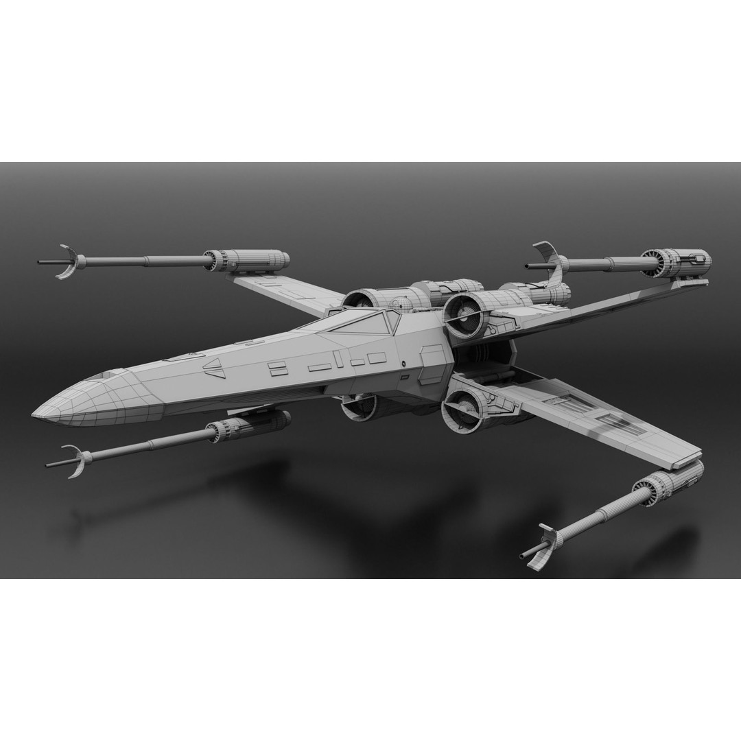 T65b X-Wing Starfighter 3D Model – Detailed Rigged PBR Asset, Blender - View 5
