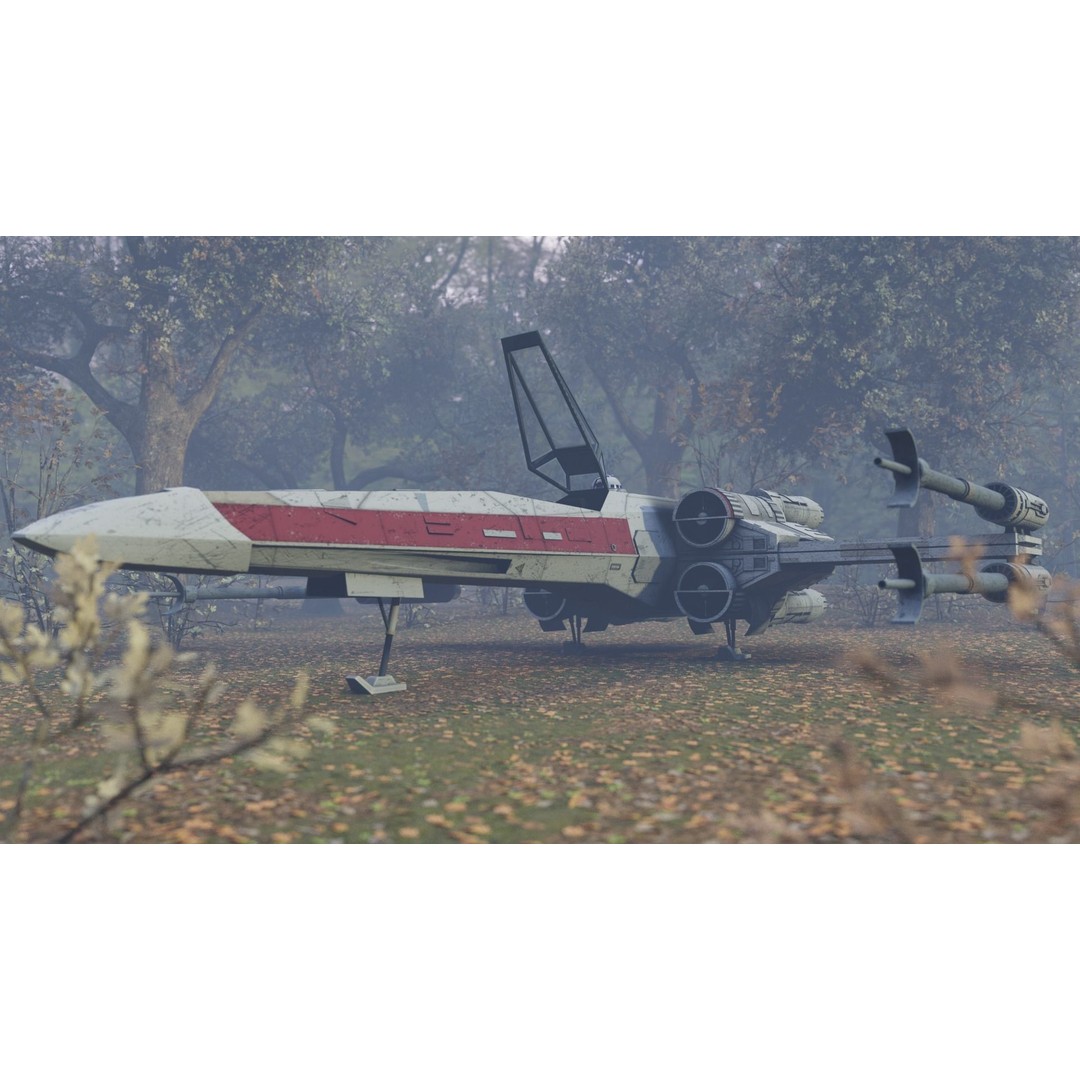 T65b X-Wing Starfighter 3D Model – Detailed Rigged PBR Asset, Blender - View 8