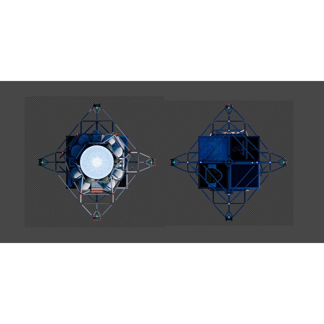 Space Freighter 3D Model – Low Poly Rigged Spaceship, Blender & FBX - View 4
