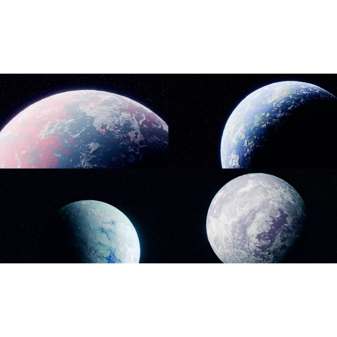 Customizable Planet 3D Model – Realistic Low-Poly Game Asset, FBX, OBJ, Blender - View 2
