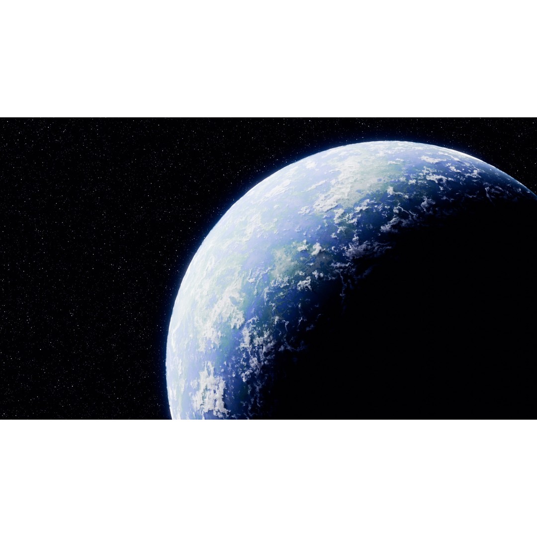 Customizable Planet 3D Model – Realistic Low-Poly Game Asset, FBX, OBJ, Blender - View 3