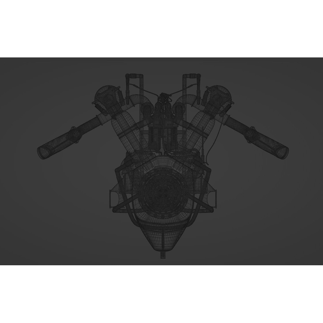V-Type Aircraft Engine 3D Model – PBR Game-Ready Asset, Blender, FBX, OBJ - View 16