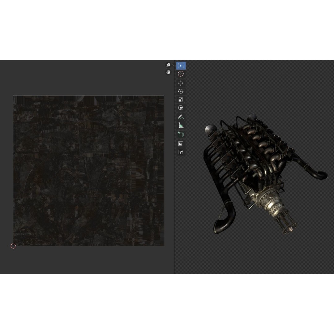 V-Type Aircraft Engine 3D Model – PBR Game-Ready Asset, Blender, FBX, OBJ - View 17