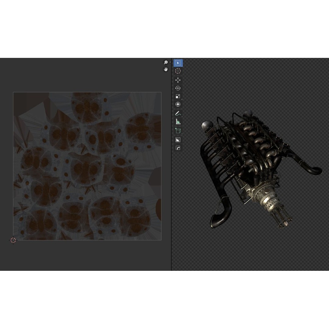 V-Type Aircraft Engine 3D Model – PBR Game-Ready Asset, Blender, FBX, OBJ - View 18