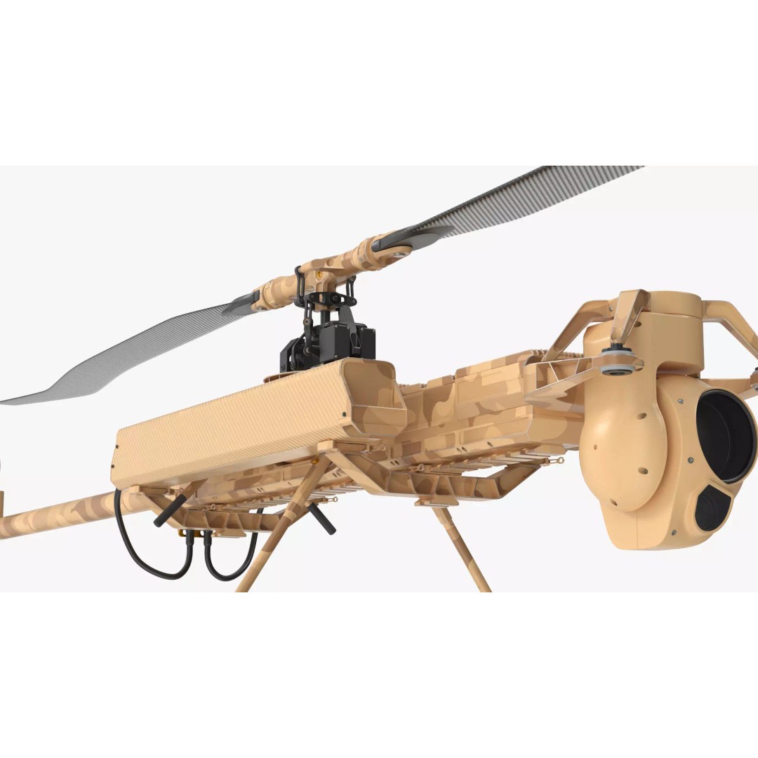 Desert Military Surveillance Drone 3D Model – High Poly UAV, PBR Textures - View 13