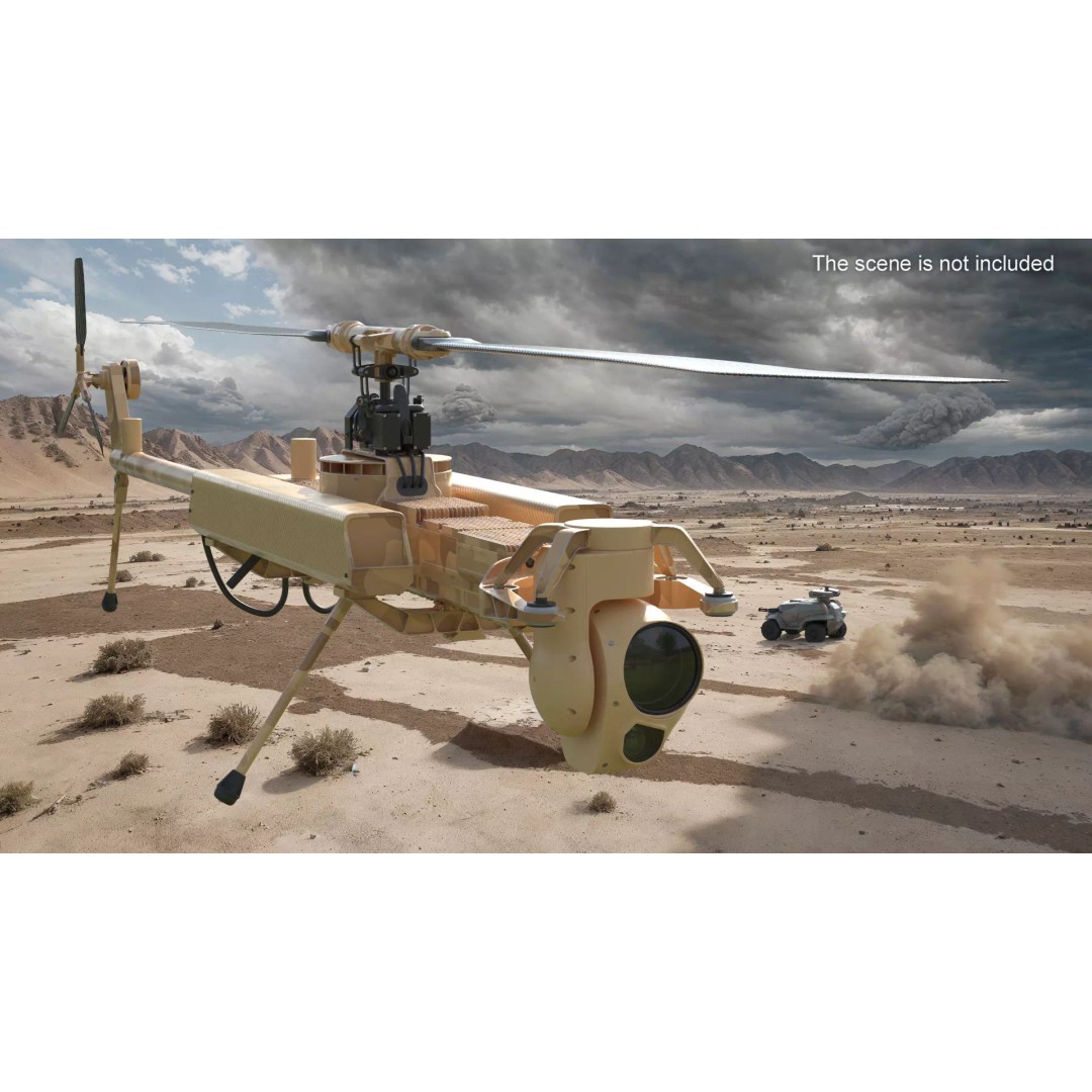Desert Military Surveillance Drone 3D Model – High Poly UAV, PBR Textures - View 3