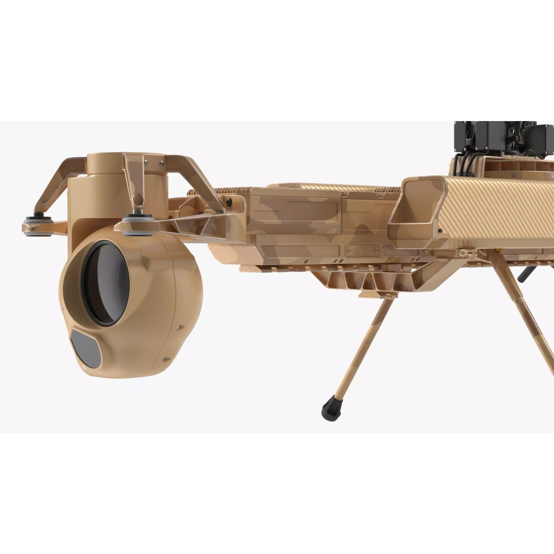 Desert Military Surveillance Drone 3D Model – High Poly UAV, PBR Textures - View 9
