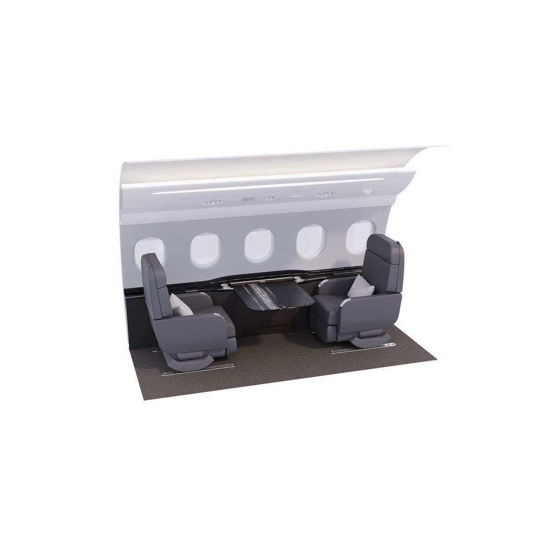 Business Jet Interior 3D Model – Configurable Falcon 2000LXS, FBX/OBJ - View 11