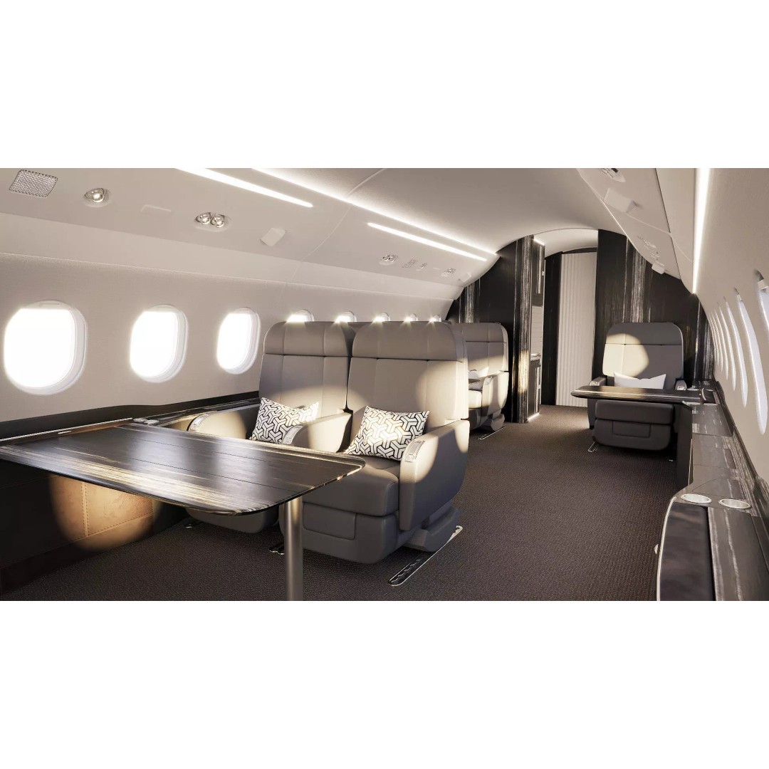Business Jet Interior 3D Model – Configurable Falcon 2000LXS, FBX/OBJ - View 2